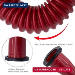 Red Gas Can Spout Replacement, 1/2/5/10 Gallon Gas Can Nozzle Kit, include 2 Dif