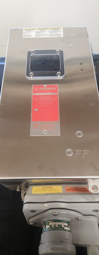 NEW- Appleton 30 Amp Interlock 3 Pole Non-Fused Switch WSRD33542N4WSD Nema 4x