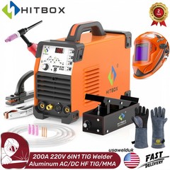 HF Aluminum Tig Welder AC/DC Pulse MMA Tig Welding Machine 200A 220V &Foot Pedal