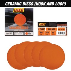 Premium 6″ Hook and Loop Sanding Ceramic Discs (Box of 50) – (GRIT-320) 25962