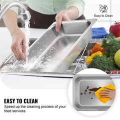 Full Size Deep Steam Table Pan 20.9×12.8×3.9″ Stainless Steel
