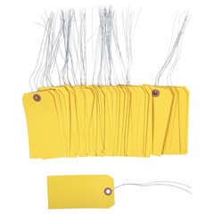 Gitway 100 Yellow Tags with Wire Size 5 Measurements 4 34 inch x 2 38 inch