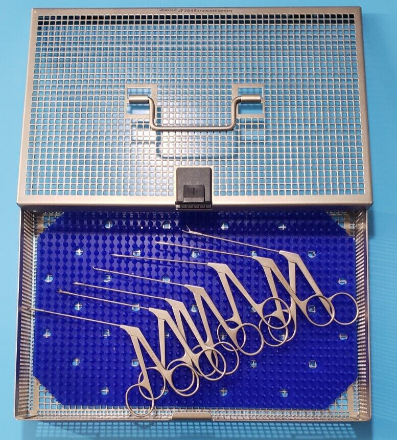 Aesculap OG350R,352R,353R,355R Surgical ENT Scissors Instruments Set of 7 W-Tray