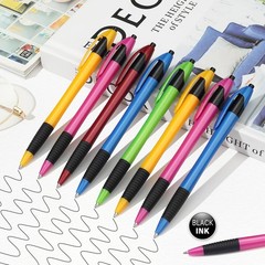 Sikao Pens Bulk, 60 Pack Gripped Slimster 1 Count (Pack of 60), Mixed colors