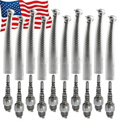 1-10 Dental Fiber Optic LED Handpiece + LED 6 Hole Quick Coupler /Cartridge