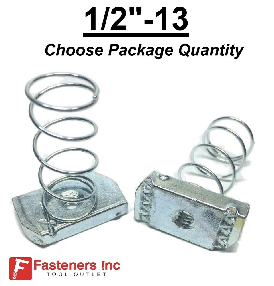 1/2″-13 Regular Strut Spring Nuts for Unistrut Channel #4125 P1010 Zinc / EG