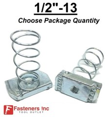 1/2″-13 Regular Strut Spring Nuts for Unistrut Channel #4125 P1010 Zinc / EG