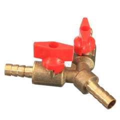 5/16″ 8mm Brass Y 3-Way Shut off Ball Valve Fitting Hose Barb Fuel Gas CLAMP Tee