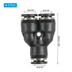 2Pcs 5/16 Inch OD Y Shape Plastic Push to Connect Fittings 3 Ways Tube Connect