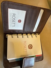 Rosetti Brown Faux Leather 6-Ring Pocket Planner Organizer Wallet 6”x4” No Box ￼
