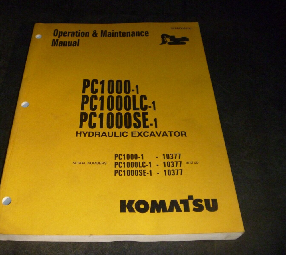 Komatsu PC1000LC-1 Hydraulic Excavator Operator & Maintenance Manual 10377-Up xo