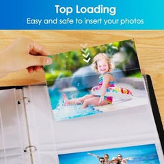 Photo Album Sleeves 2 Pocket 5 x 7 In Page Sheet Organizer 3 Ring Binder 30 Pack