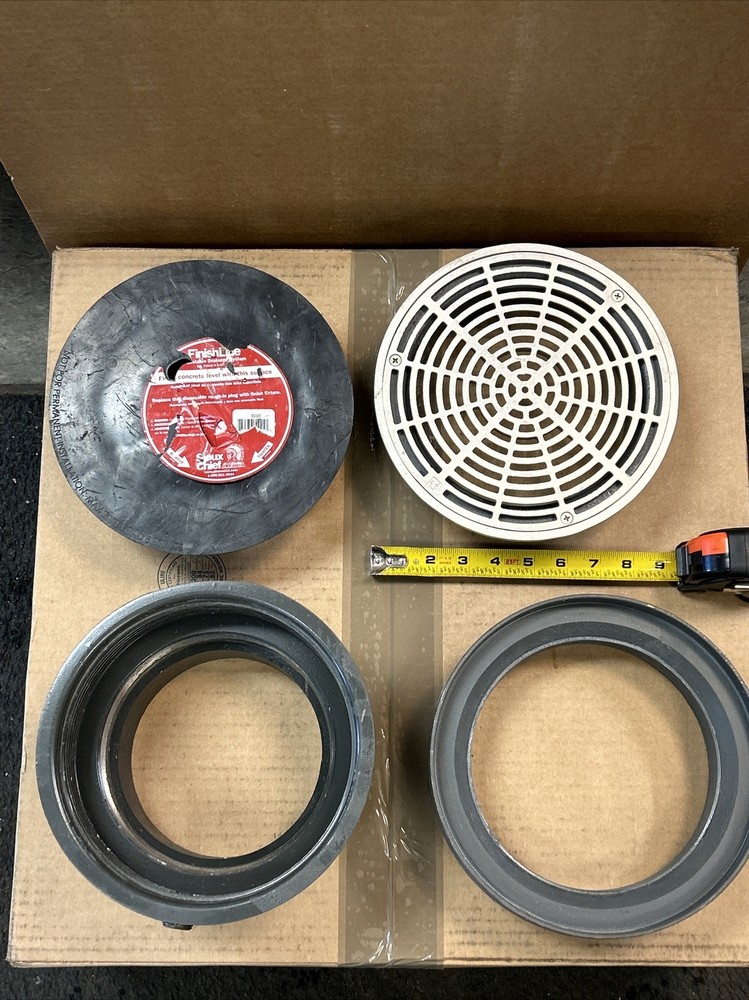 SIOUX CHIEF 832-6DSR FINISH LINE ADJUSTABLE FLOOR DRAIN DI 6” NO HUB 9” SS GRATE