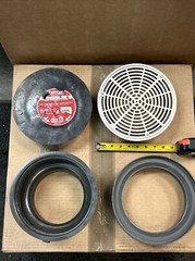 SIOUX CHIEF 832-6DSR FINISH LINE ADJUSTABLE FLOOR DRAIN DI 6” NO HUB 9” SS GRATE