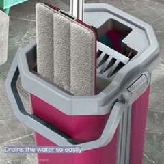 NEW & EASY – Dual Chamber Microfiber 360 Mop and Bucket With 8 Reusable Pads