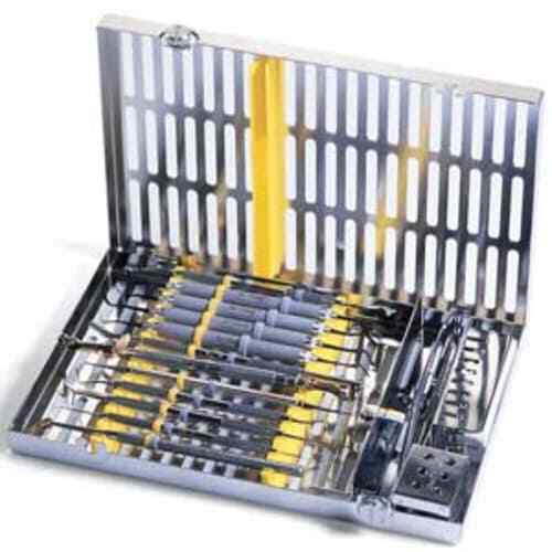 Signa-Stat 6.5″ x 10.5″ x 1.25″ Orange 12 instrument stainless steel cassette