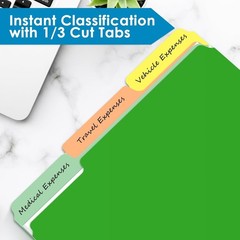 Durable 1/3 Cut Tab File Folders – 15 Pack Letter Size, Multicolor Solution