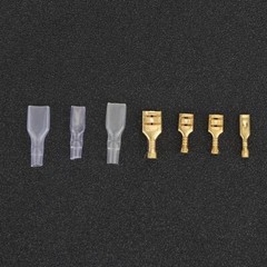 120Pcs 6.3mm 4.8mm 2.8mm Gold Copper Wire Terminal Connector Kit With Sleeve