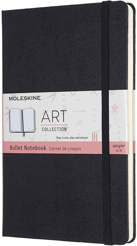 Moleskine Art Bullet Dotted Paper Notebook – Hard Cover – 13 x 21cm – Black