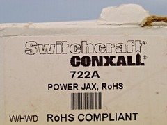 QTY 10 Switchcraft 722A Straight DC Power Jacks; Solder Lug; Panel Mount; 12VDC