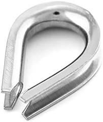 YAMASO 50pcs 1/8″ M3 Stainless Steel Thimble for Diameter Wire Rope Cable Thimbl