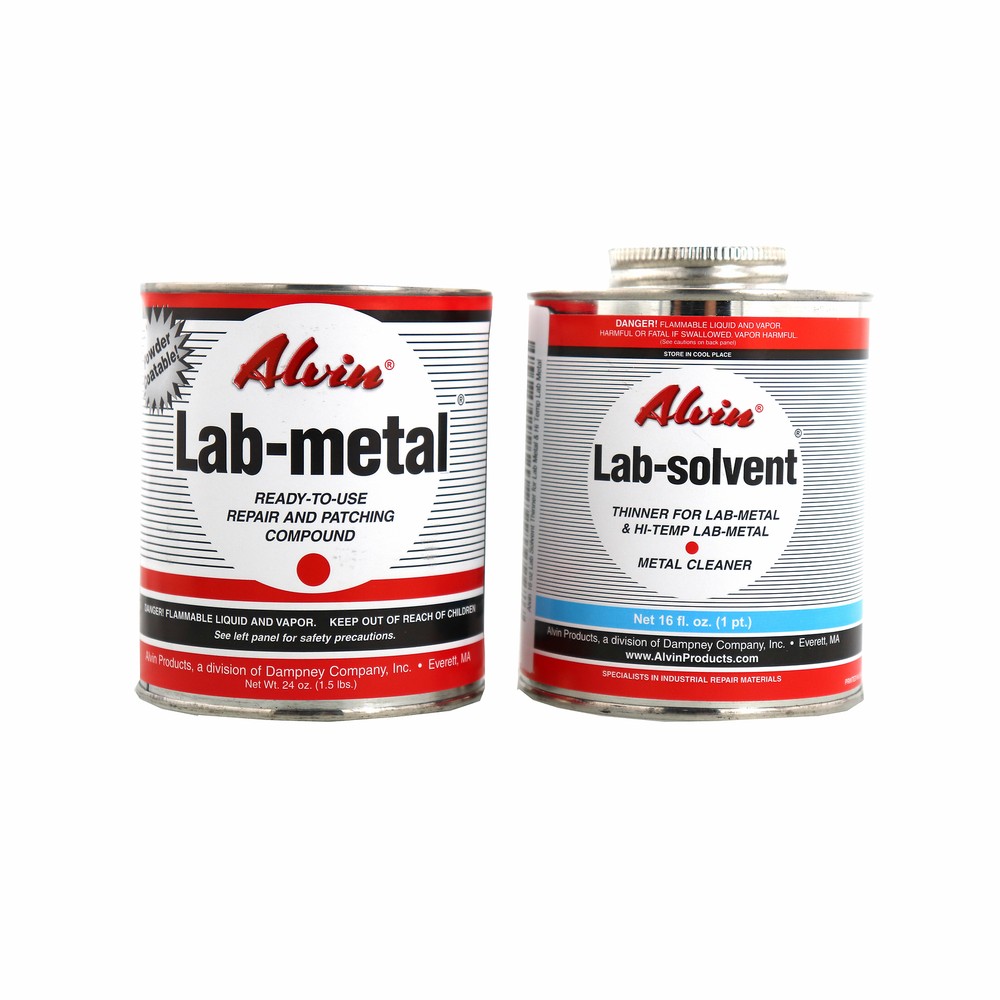 Alvin 24 oz Lab Metal & 16 oz Lab Solvent Dent Filler & Patching Compound Epoxy