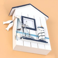 Hemoton Wall Mounted Key Storage Single Bird Design Wooden Key Holder Cabinet