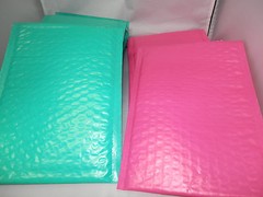100 Hot Pink and Teal 6×9 Poly Bubble Mailers, Wholesale Colored Mailers #0