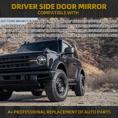Driver Side Mirror Compatible with 2021-2024 Ford Bronco Left Mirror W/Temp Sens