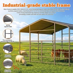 13x13ft Heavy Duty Livestock Shelter, Galvanized Steel for Cattle & Horses NEW