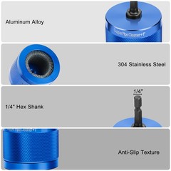 3PCS 1/2″ 3/4″ 1″ Copper Pipe Cleaning Tool for Drill Tube HVAC Plumbing Repair