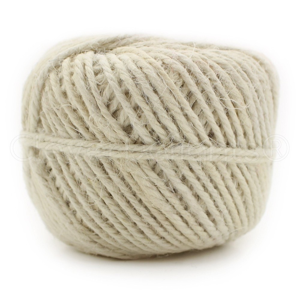 CleverDelights White Jute Twine – 100 Yards – 2mm Diameter – 100 Yards,