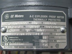 💥GE 1/6 HP EXPLOSION PROOF MOTOR 1725/1425 RPM 48Y FR 115/230V 5KC39QN9959AX