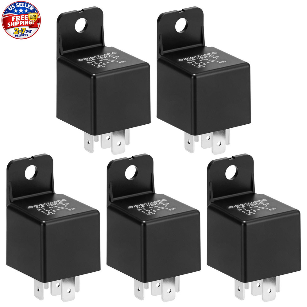 Motor Relay 5 Pin 24V 40A, Automotive Relay, 5 Pack Vehicle Relays Switch Power