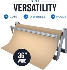 Bryco Goods – 36 Inches All Paper Roll Dispenser and Cutter Made of Heavy-Duty S