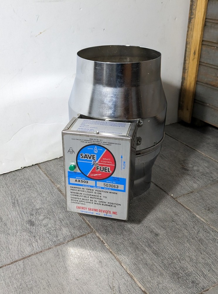 Energy Saving Devices Inc Automatic Gas Vent Damper AX503 5” for 24V Control A17