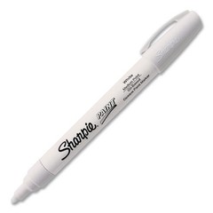 Sharpie Permanent Paint Marker, Medium Bullet Tip, White, 5/Pack