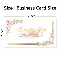 Thank You Cards Small Business (3.5 x 2 Inches – 100 pcs, 300GSM) by Modern 5th