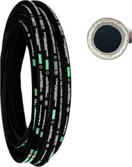 Smooth 1/2″ x 50ft Hydraulic Hose – 2 Steel Wire Braid, 3988 PSI Rubber Oil Hose