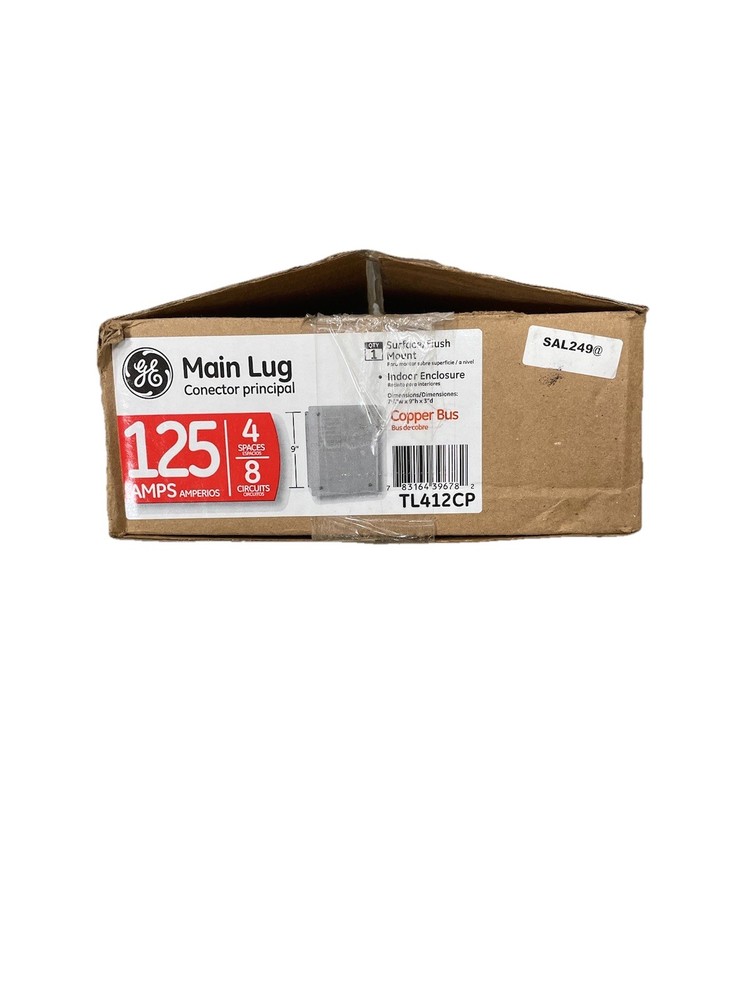 GE 125 Amp Indoor Main Lug Load Center Panel 4 Spaces 8 Circuits Panel TL412CP