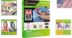 60 Sheets High-Quality DTF Transfer Film – Ideal for Dark & Light Fabrics