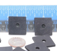 1in Square x 1/8in Rubber Pads w 5/16in Hole Fabrication Spacers Shop Industrial