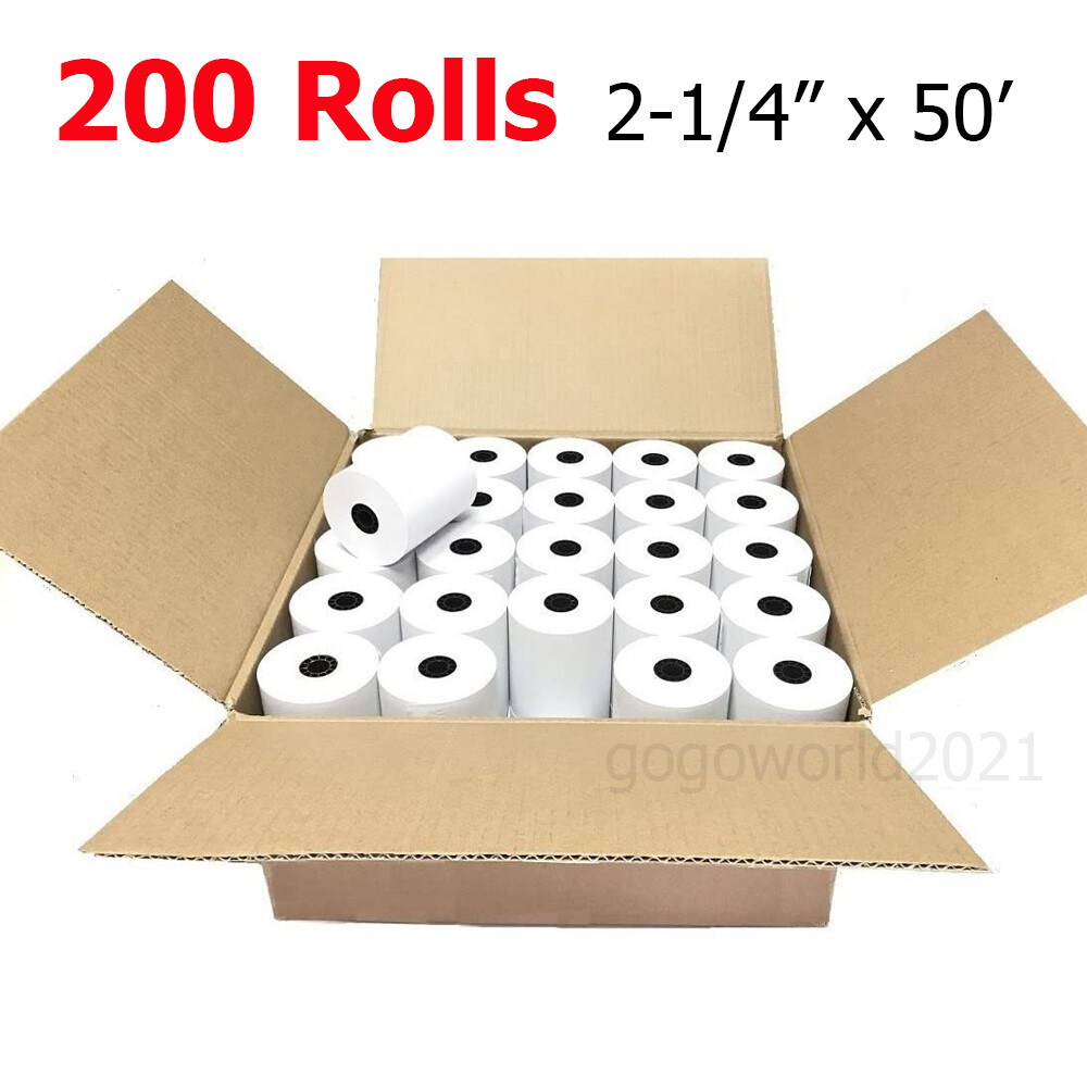 2 1/4″ x 50′ Thermal Credit Card Cash Register POS Receipt Paper – 200 Rolls USA