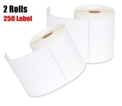 2 Rolls 250/Roll 4×6 Direct Thermal Shipping Labels For Zebra 2844 GK-420D Rollo