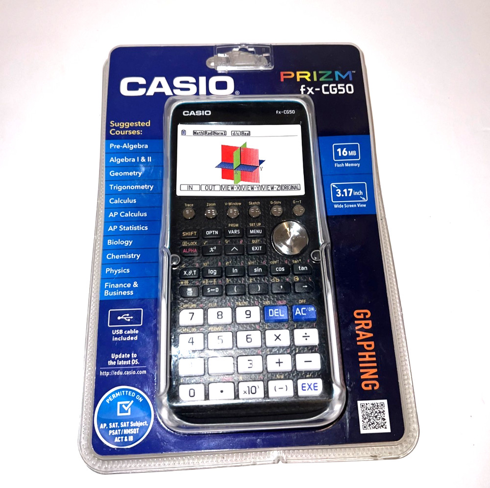 Casio PRIZM High-Resolution Python 3D Color Graphing Calculator Black (FX-CG50)