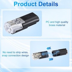 50Pcs Low Voltage Wire Connectors, Double Wire Plug in Connector