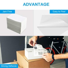 500Labels/Stack 4″ x 6″ Fanfold Direct Thermal Shipping Labels for Zebra & Rollo