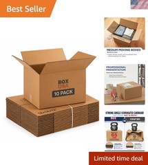Medium Corrugated Moving Boxes 18″L x 14″W x 12″H – Pack of 10 for Safe Packing