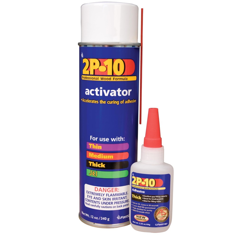 Super Glue Adhesive 2.25 oz Thick + 2.25 oz 12 oz 2P-10 Activator
