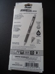 12 PENTEL EnerGel PRO BLUE FRAUD & WATER PROOF INK Gel Pens 0.7 mm BLACK barrel